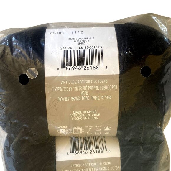 6 Skeins Loops & Threads Wool To Wash Yarn - Medium Weight Black New NIP - Picture 5 of 13